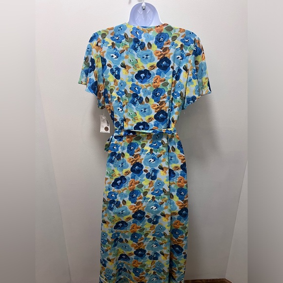 NWOT - Anna Kay Blue Wrap Dress, Size M/L. Never worn, excellent condition. - Picture 3 of 8